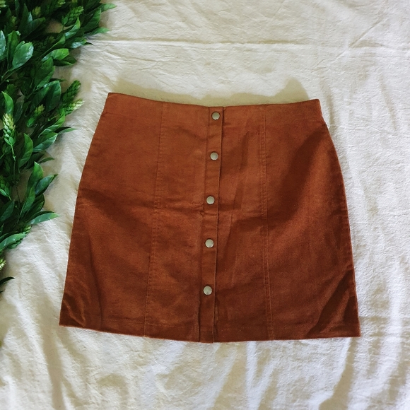 Cage | Button Front Corduroy Mini Skirt - Picture 2 of 5